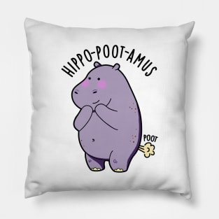 Hippo-poot-amus Funny Farting Hippo Pun Pillow