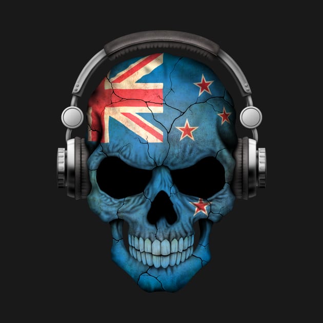 Dark Skull Deejay with New Zealand Flag by jeffbartels