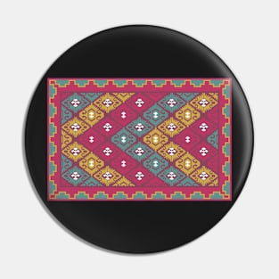 Navajo Pattern Tribal Ethnic Hand Drawn Pin