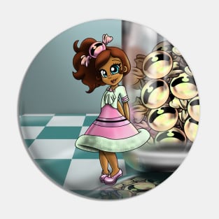 African American Girl and Candy Pin