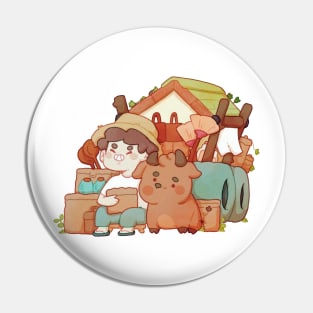 A Happy Farmer Time Pin