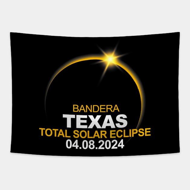 Bandera Texas Total Solar Eclipse 2024 Tapestry by Diana-Arts-C