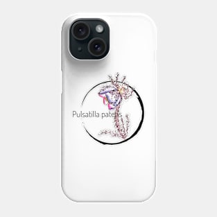 Pulsatilla patens watercolor flower Phone Case