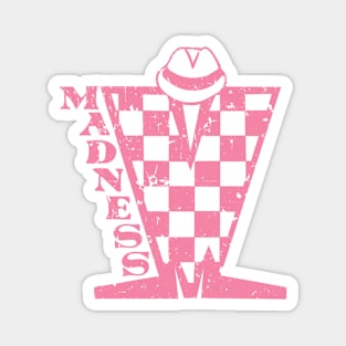 Madness Checkerboard HD - Distressed Pink Magnet