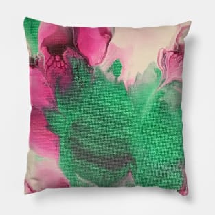 Pink And Green Floral Dip Pillow