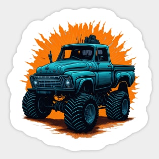 Cartoon monster truck nature 70s' Sticker