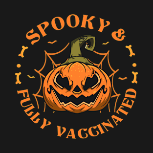 Funny Pumpkin Spooky and fully vaccinated Halloween costume T-Shirt