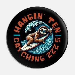 Sloth Surfer Pin