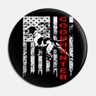 Distressed USA Flag Shirt for Coon Hunters Pin