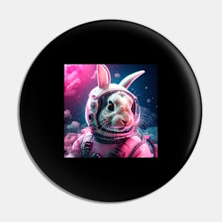 Vaporwave Retrowave Synthwave Bunny - Astronaut - Rabbit - Space Fantasy Illustration Pin