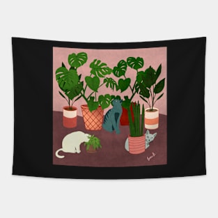 Cats & House Plants Tapestry