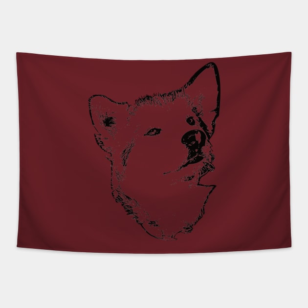 Alaskan Malamute Face Design - A Malamut Christmas Gift Tapestry by DoggyStyles