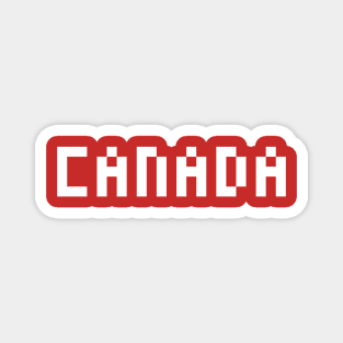 Pixel Canada White Letters Magnet