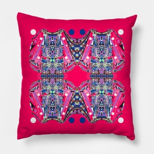 alien vector madness in ecopop zentangle mexican pattern design Pillow