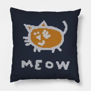 Knitted Kitty Cat Meow Pillow