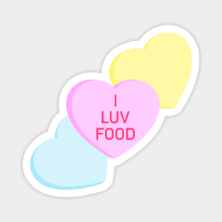 Conversation Hearts - I Luv Food - Valentines Day Magnet