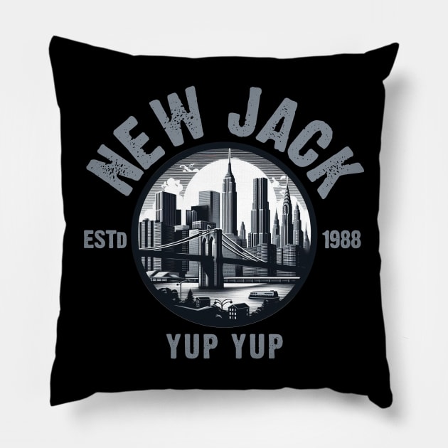 New Jack Skyline Pillow by PopCultureShirts