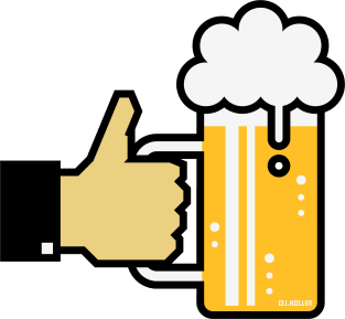 I Like Beer! (Thumb Up / Drinking Team) Magnet