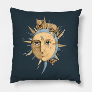sun with cats Pillow
