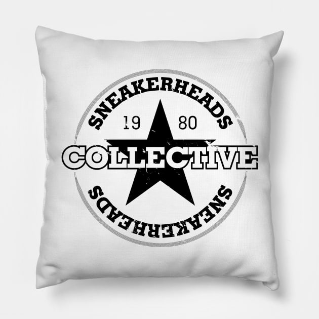 Sneakerheads Collective Black White Badge Pillow by CreativeWear