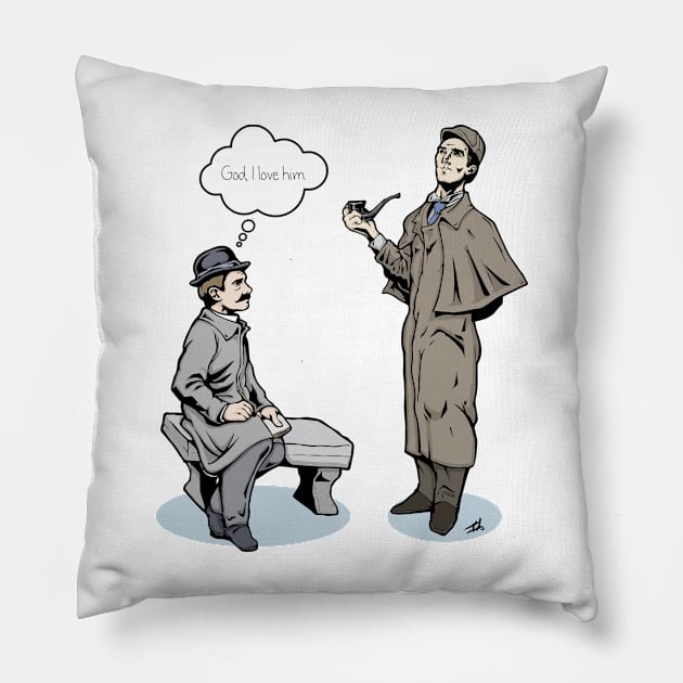 Victorian Sherlock and Watson - God, I love him. Pillow by IT-Anastas