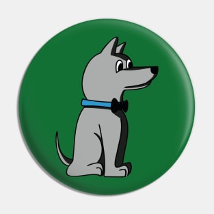 grey dog with papillon Pin