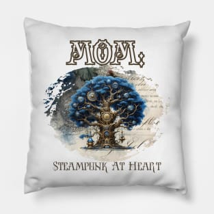 Mom: Steampunk At Heart Tree Pillow