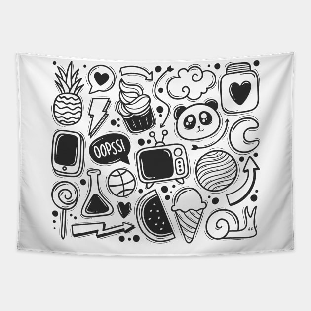 Oops Abstract Tapestry by Mako Design 