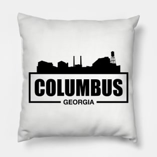 Columbus Georgia Downtown City Skyline Riverwalk Silhouette Pillow