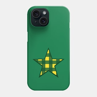 Green and Yellow Buffalo Plaid Star Phone Case