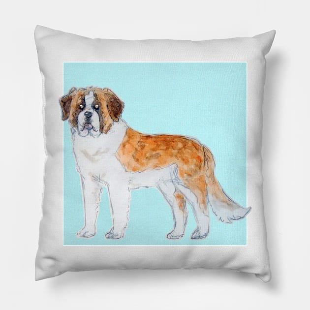 Saint Bernard Pillow by bitingnclawing