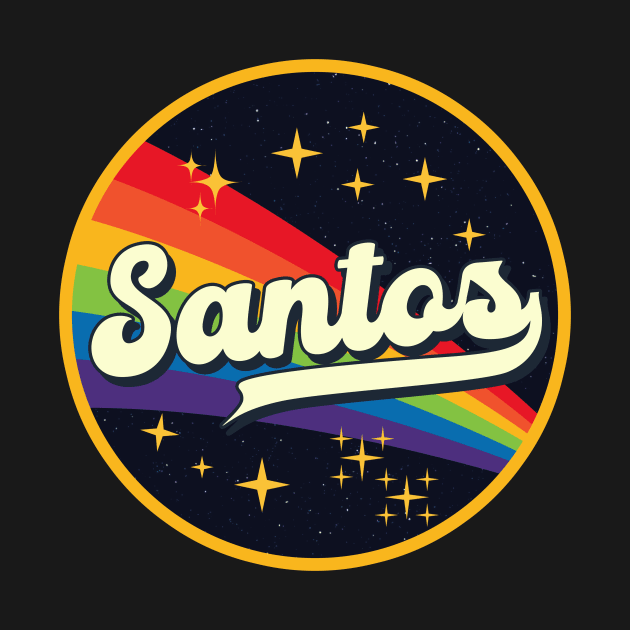 Santos // Rainbow In Space Vintage Style by LMW Art