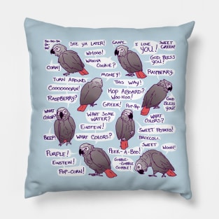 African Grey Parrot Einstein Funny Quotes Pillow