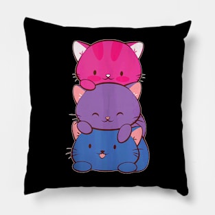 Bisexual Pride Kawaii Kitty Cat Stack Anime Pillow