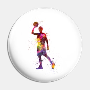 Basketball player in watercolor Pin