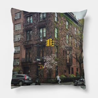 Ivy-covered building on Irving Place Pillow