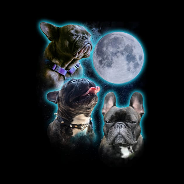 Three Frenchies Moon by ursulalopez