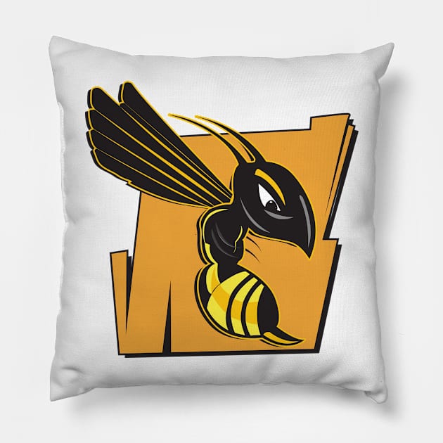 Killer Bee Pillow by  Colorful&Goldie