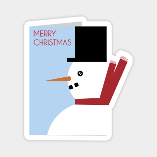 Snowman Christmas Card Magnet