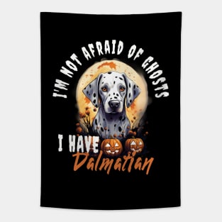 Dalmatian Dog Ghost Guardian Vintage Halloween Funny Tapestry