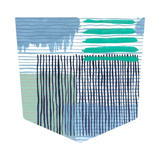 Pocket - Abstract Striped Geo Green by ninoladesign