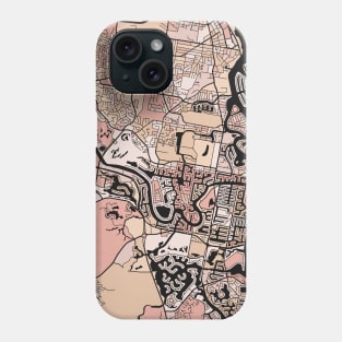 Gold Coast Map Pattern in Soft Pink Pastels Phone Case