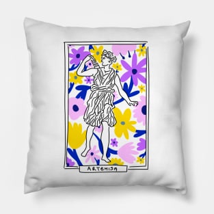 Artemisa Greek Goddess floral Pillow