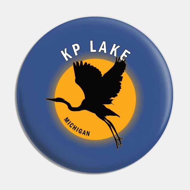 KP Lake in Michigan Heron Sunrise Pin by BirdsEyeWorks