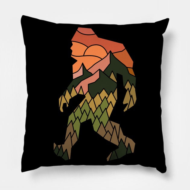 Bigfoot Mountains Pillow by JameMalbie