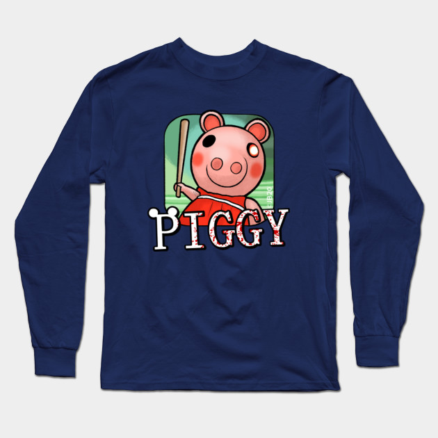 Piggy With Bat And Logo Roblox Long Sleeve T Shirt Teepublic