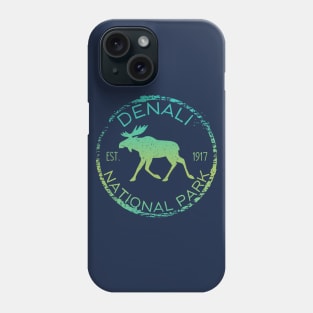 Denali National Park Alaska Mt McKinley Moose Tree Silhouette Souvenir Phone Case