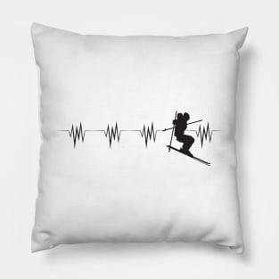 Skiing - Ski Heartbeat Pillow