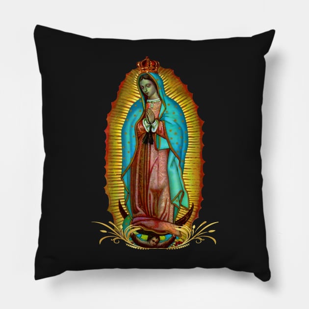 Our Lady of Guadalupe Virgin Mary 07 Pillow by hispanicworld