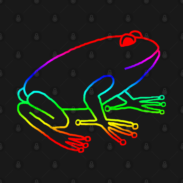 Rainbow Frog Line Drawing by ellenhenryart